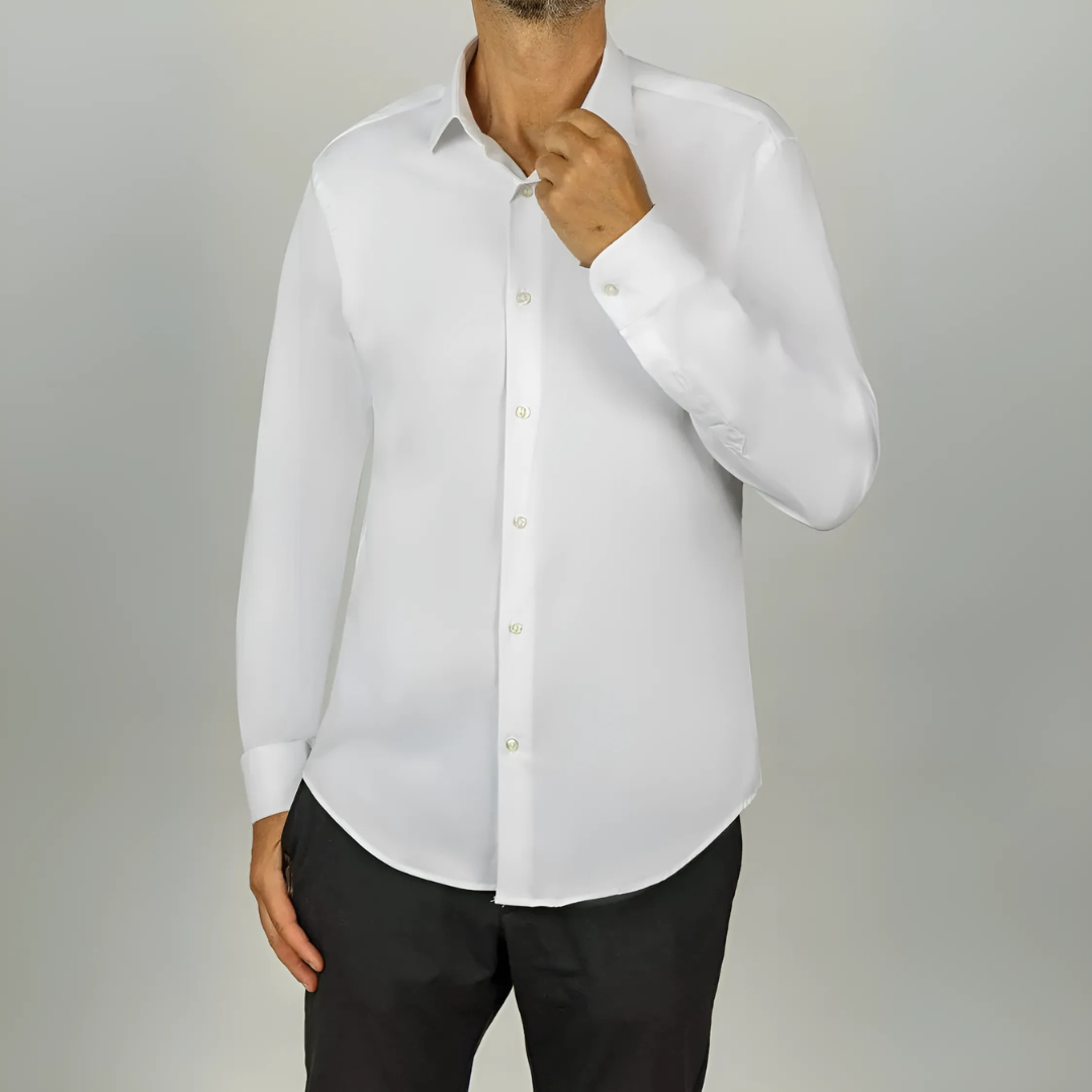 Slim-Fit-Hemd für Männer mit italienischem Kragen