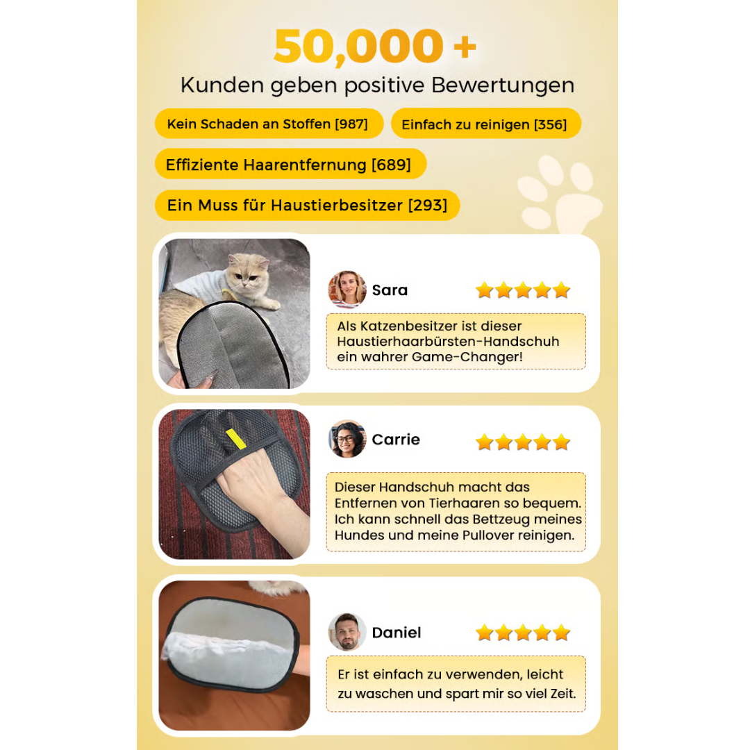 Fellentfernungs-Handschuh für Haustierhaare
