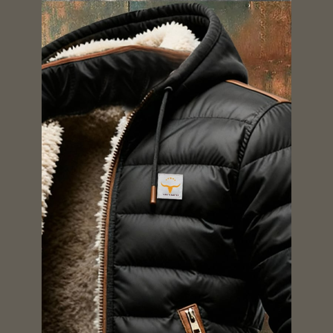 Schwarze Sherpa-Steppjacke
