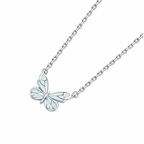 Leuchtende Schmetterlingskette aus 925er Silber