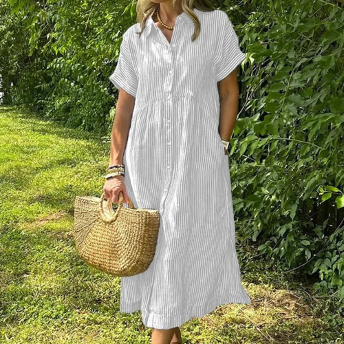 Leichtes gestreiftes Sommer-Maxikleid