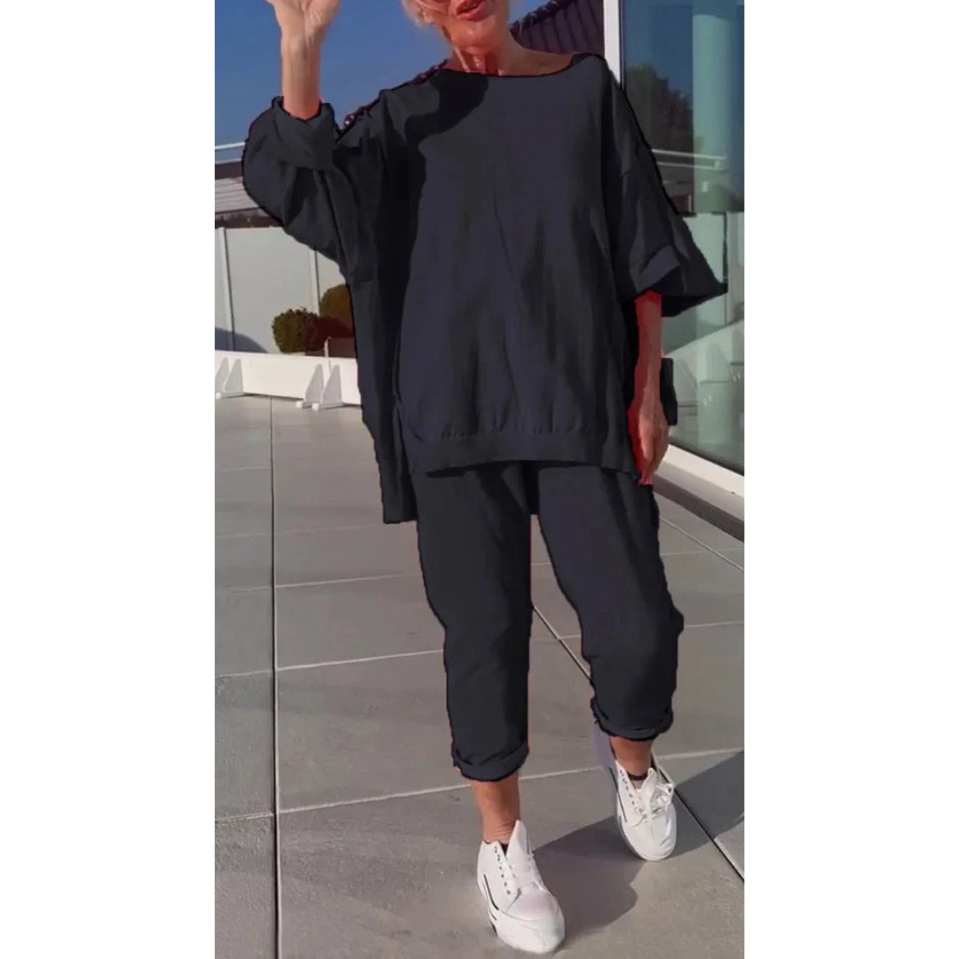 Loungewear-Set Damen - Pullover & verkürzte Hose