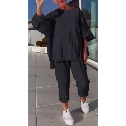 Loungewear-Set Damen - Pullover & verkürzte Hose