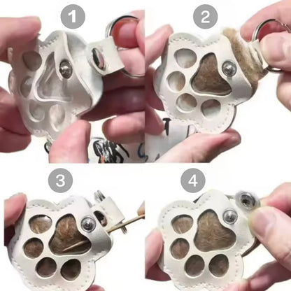 Leder Schlüsselanhänger - Pfotenform für Tierfreunde