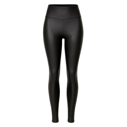 Formende Lederoptik-Leggings mit hoher Taille