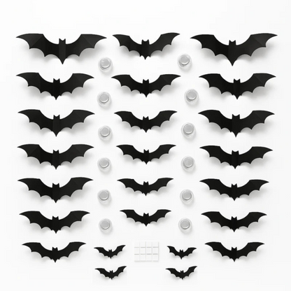 Leuchtende 3D-Fledermäuse als Halloween-Dekoration