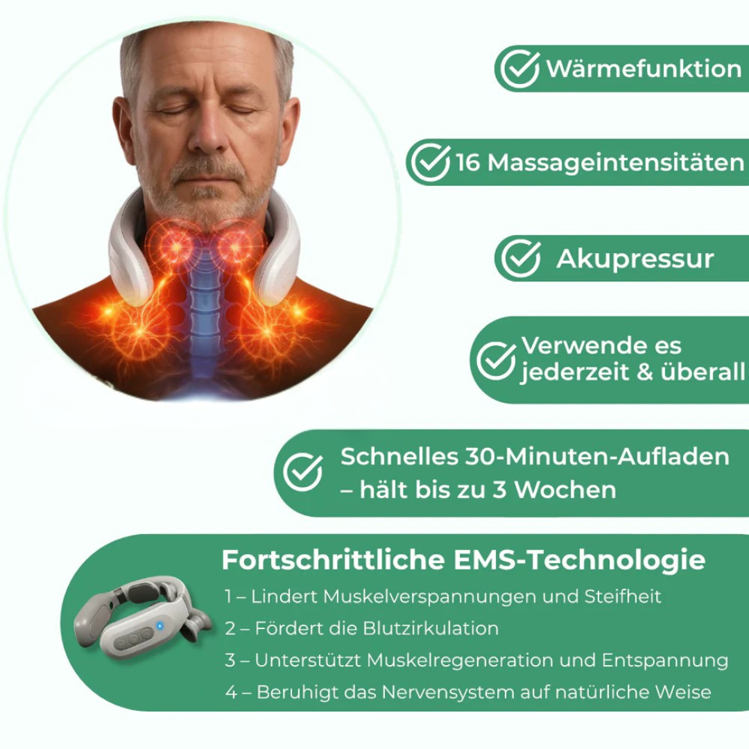 Schmerzlinderndes Gerät für Nacken und Schultern