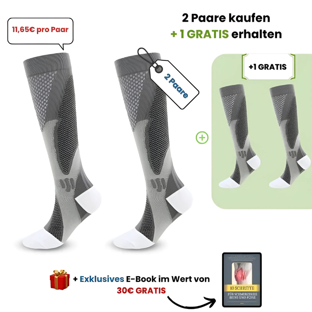 Kompressionssocken mit 3-Zonen-Stütze