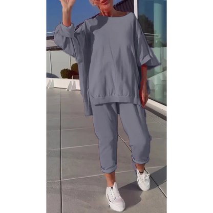 Loungewear-Set Damen - Pullover & verkürzte Hose