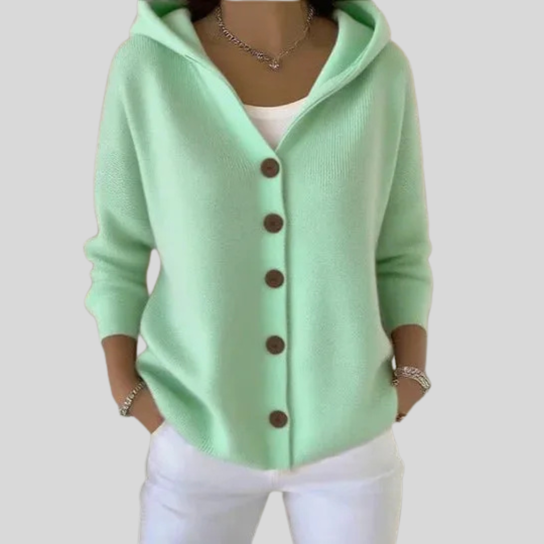 Weiche Strickjacke mit Kapuze
