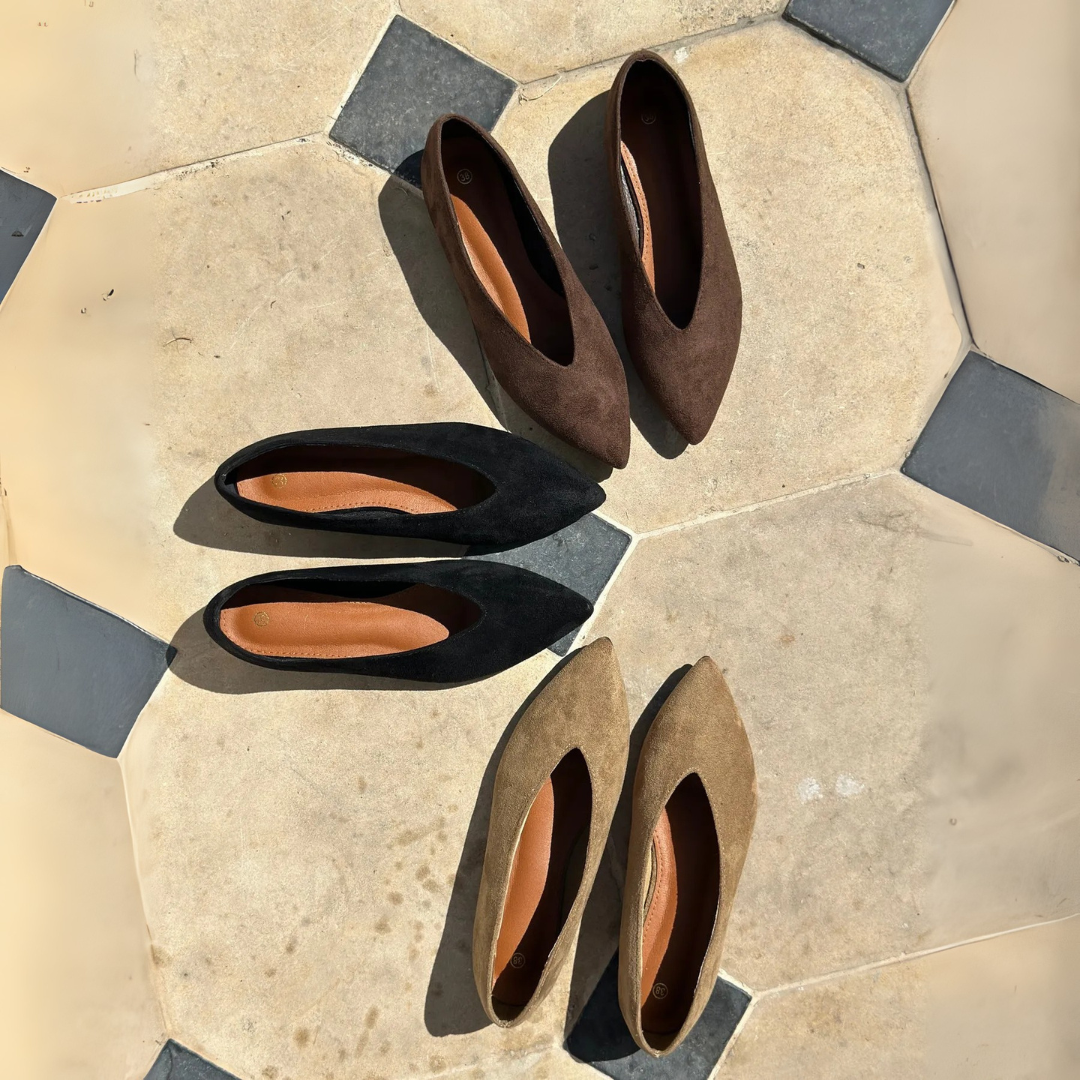 Elegante Wildlederballerinas