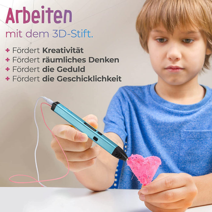 3D-Stift-Set mit 10 Filamenten in Blau