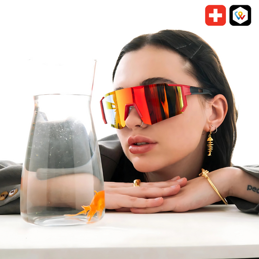 Futuristische Sport-Sonnenbrille Galaxy Weiß