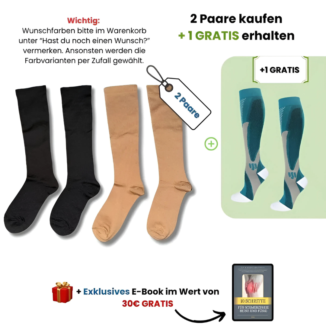 Kompressionssocken mit 3-Zonen-Stütze