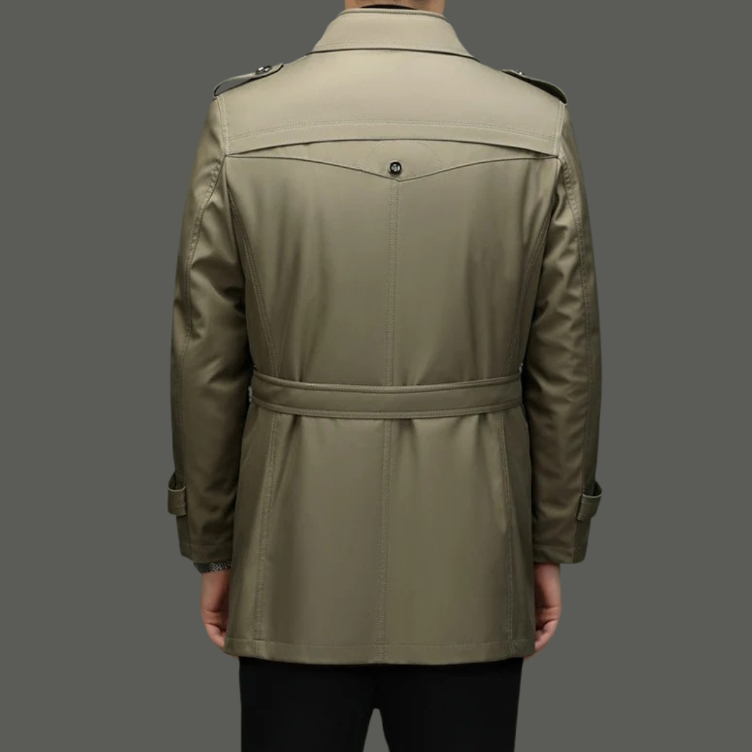 Halblanger Trenchcoat für Herren mit herausnehmbarem Futter