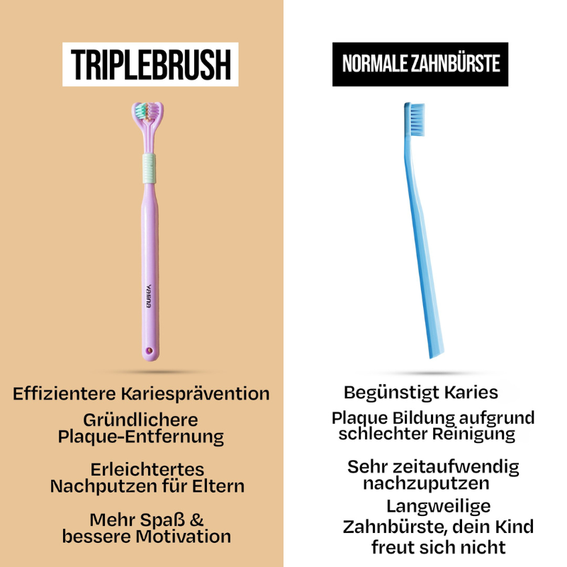 (4 Stück) TripleBrush für Kinder 1-14 Jahre