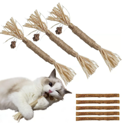 Kauspielzeug für Katzen aus natürlichen Matatabi-Sticks