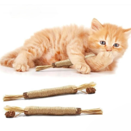 Kauspielzeug für Katzen aus natürlichen Matatabi-Sticks