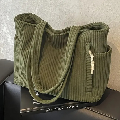 Gerippte Tragetasche mit Kordelgriff