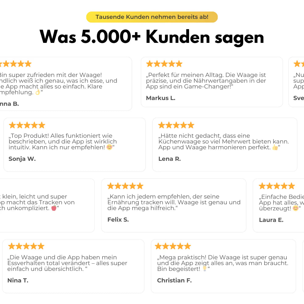 Digitale Smart Küchenwaage mit App-Konnektivität