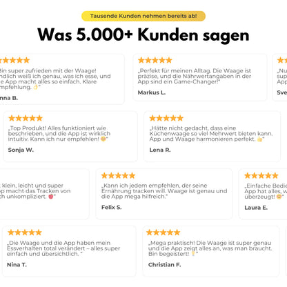 Digitale Smart Küchenwaage mit App-Konnektivität