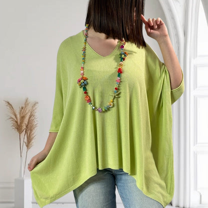 MERINGUE - PULLOVER AUS FLIESSENDER MASCHENWARE BIS GRÖSSE 56/58