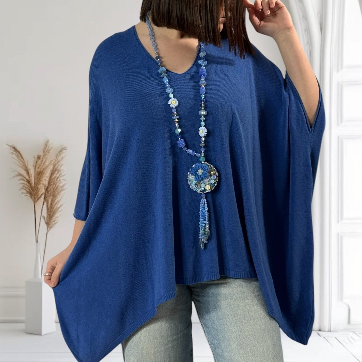 MERINGUE - PULLOVER AUS FLIESSENDER MASCHENWARE BIS GRÖSSE 56/58