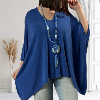 MERINGUE - PULLOVER AUS FLIESSENDER MASCHENWARE BIS GRÖSSE 56/58