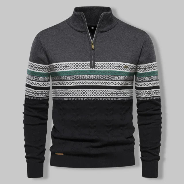 Torino, der elegante Pullover mit Reißverschlusskragen