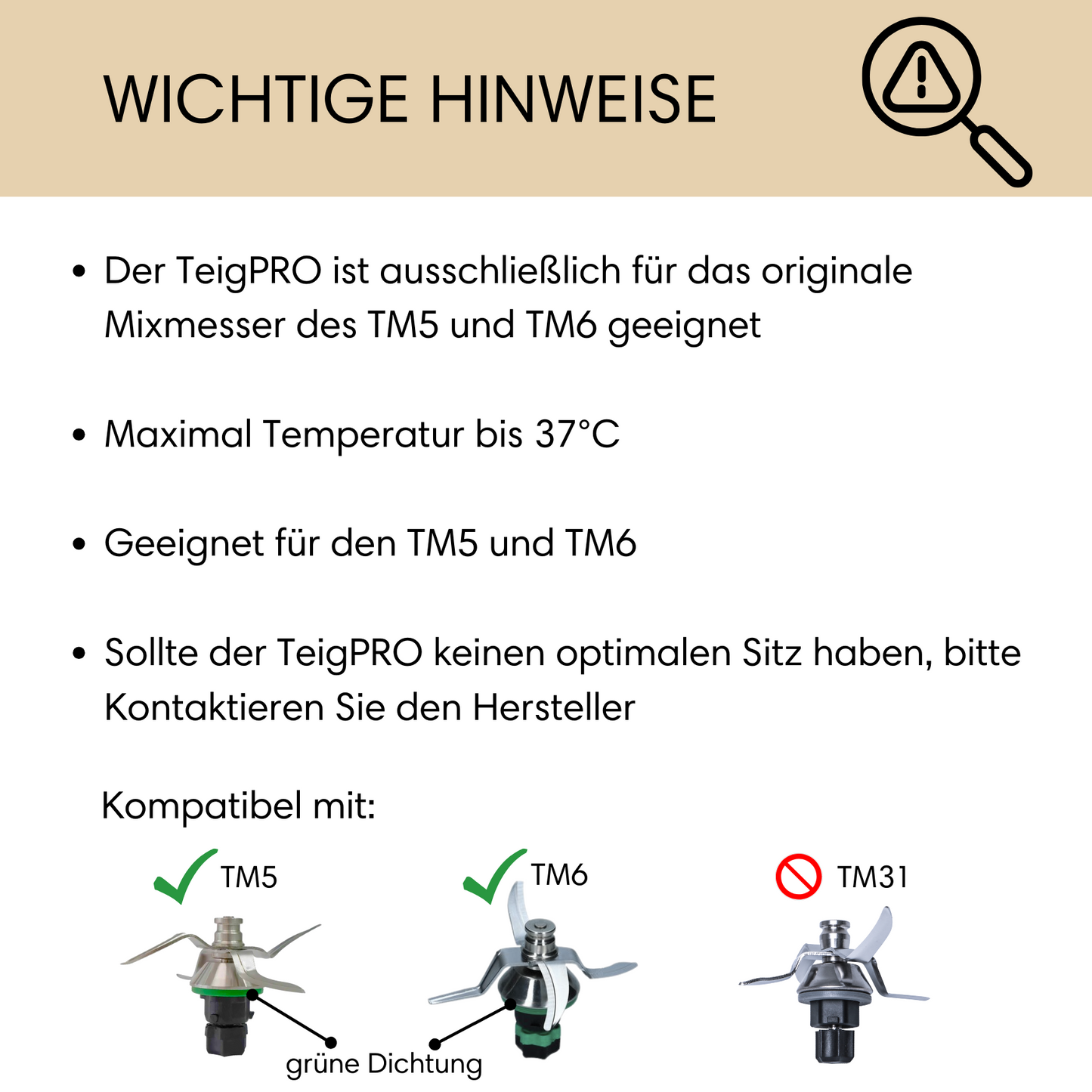 TeigPRO - Messerschutz passend für den Thermomix TM5 und TM6