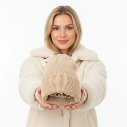 Haube mit Satin-Futter für seidiges Haar und gegen Frizz