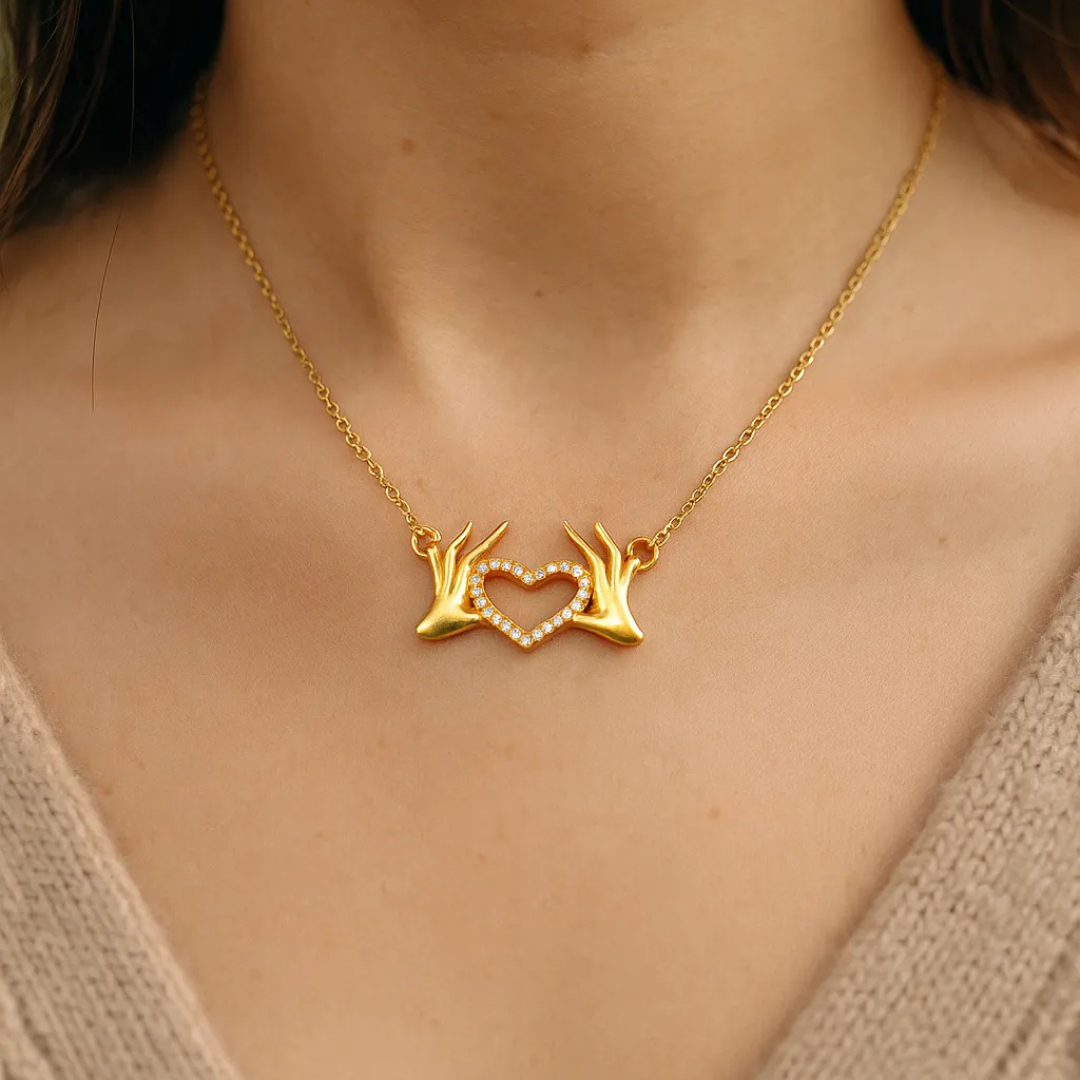 Doppelherz Halskette Gold