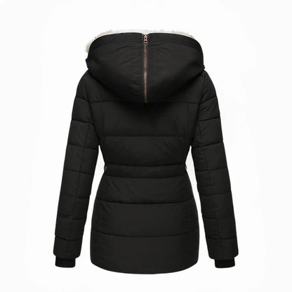 Eleganter Damen-Wintermantel mit Kunstpelzkragen