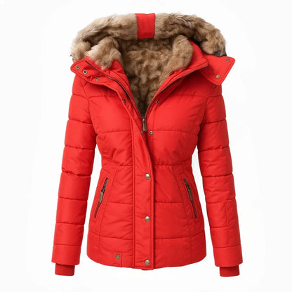 Eleganter Damen-Wintermantel mit Kunstpelzkragen