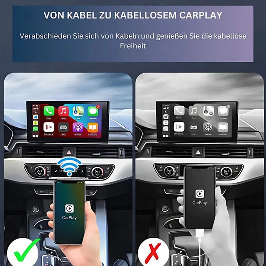 EasyPlay | Intelligenter Kabelloser Adapter für CarPlay & Android Auto | USB-A & USB-C