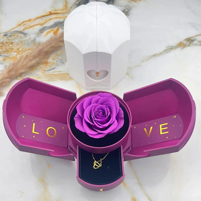 Geschenkset Ewige Rose & Gravierte Halskette