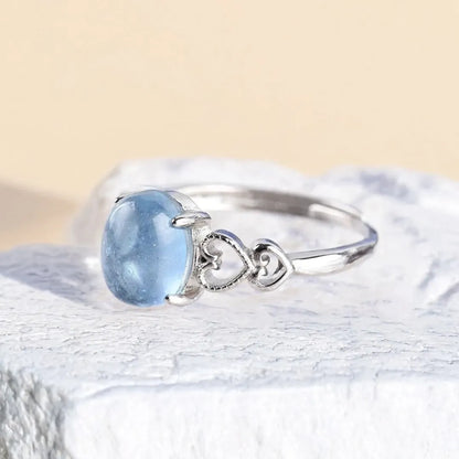 Verstellbarer Ring aus Aquamarin