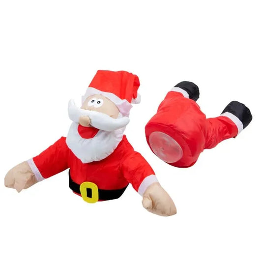 Weihnachtsdekorationen Weihnachtsmann und zerquetschtes Rentier