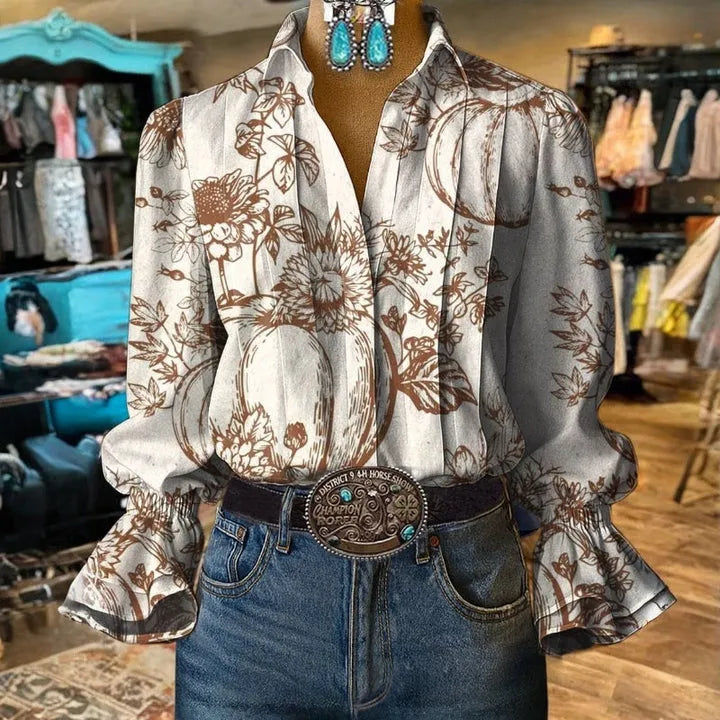 Bluse mit Vintage-Blumenprint