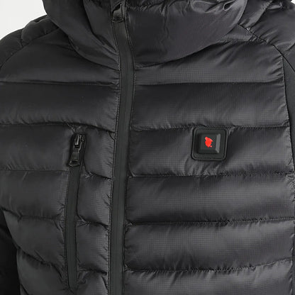 Männliche wärmende Daunenjacke mit Kapuze Schwarz