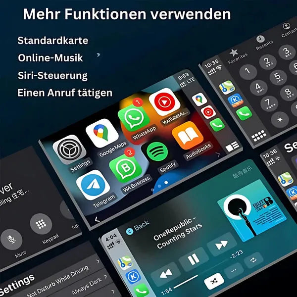 EasyPlay | Intelligenter Kabelloser Adapter für CarPlay & Android Auto | USB-A & USB-C