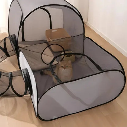 Katzenspielhaus mit Tunnel