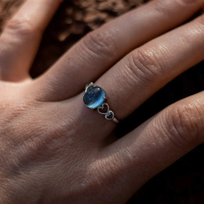 Verstellbarer Ring aus Aquamarin