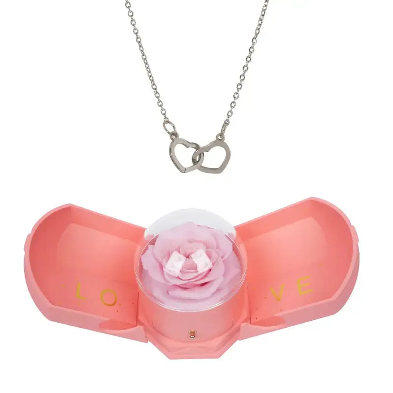 Geschenkset Ewige Rose & Gravierte Halskette