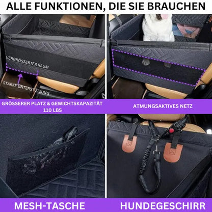 Autositz-Erweiterung mit Hartboden für Hunde