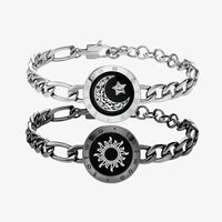 Totwoo Touch-Armbänder mit Figarokette (Schwarz+Silber)