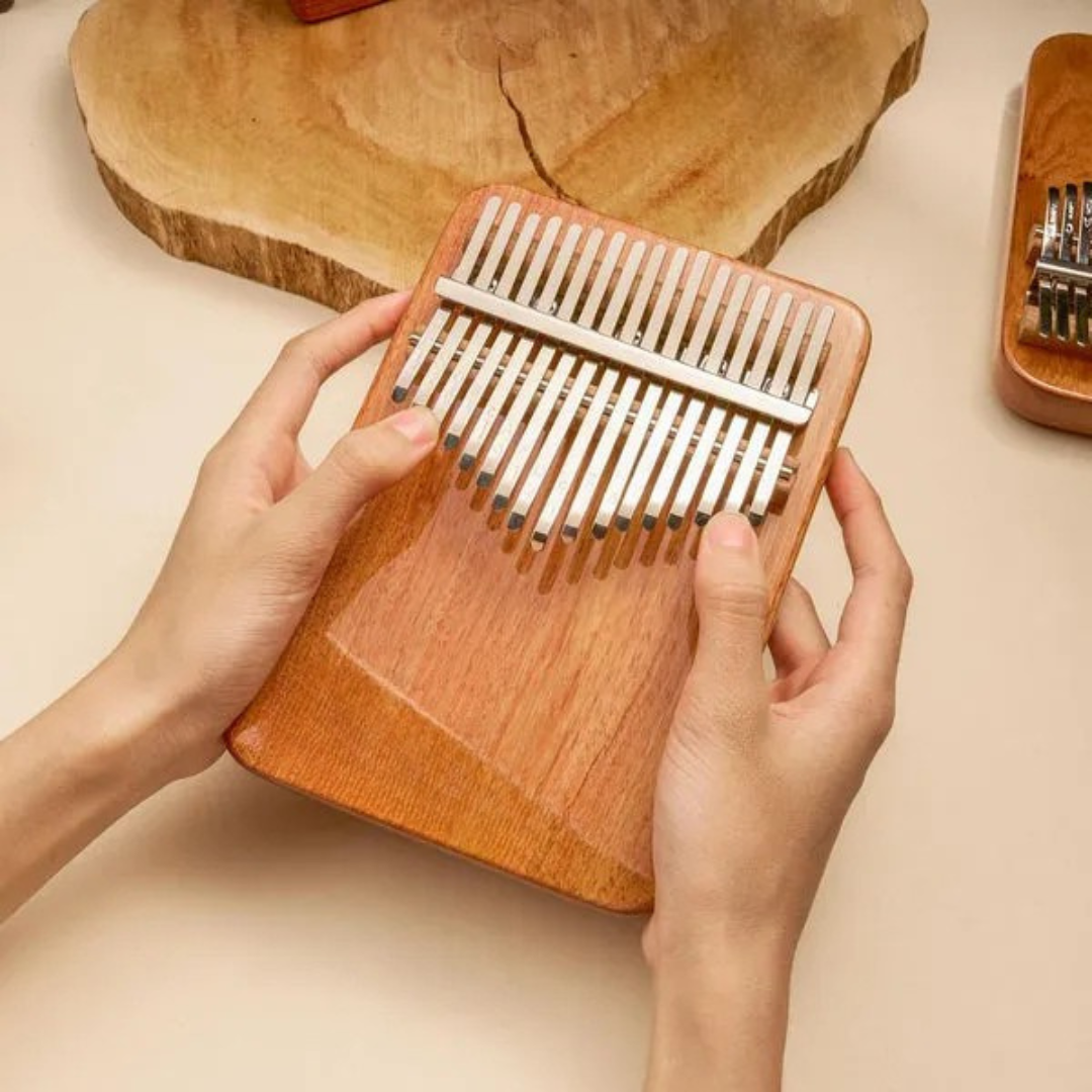 Kalimba 17 lame in legno naturale - Strumento rilassante portatile