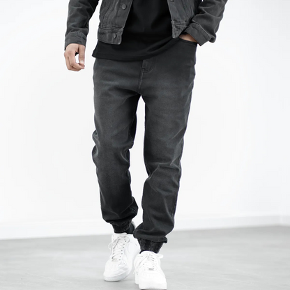 Jeans da jogging elasticizzati neri - Vestibilità slim e comfort urbano