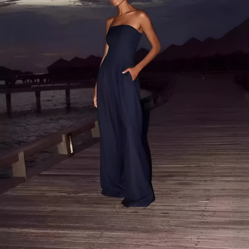 Tuta fluida senza spalline per una silhouette elegante