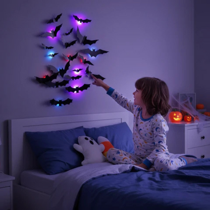 Pipistrelli luminosi 3D per la decorazione di Halloween